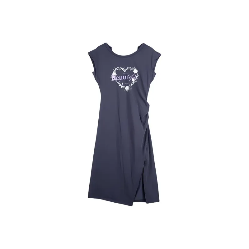 A21 Short Sleeved Dresses Women's Dark Blue Gray-0