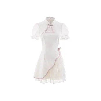 ZCDECO Short Sleeved Dress Women's Moonlight Apricot