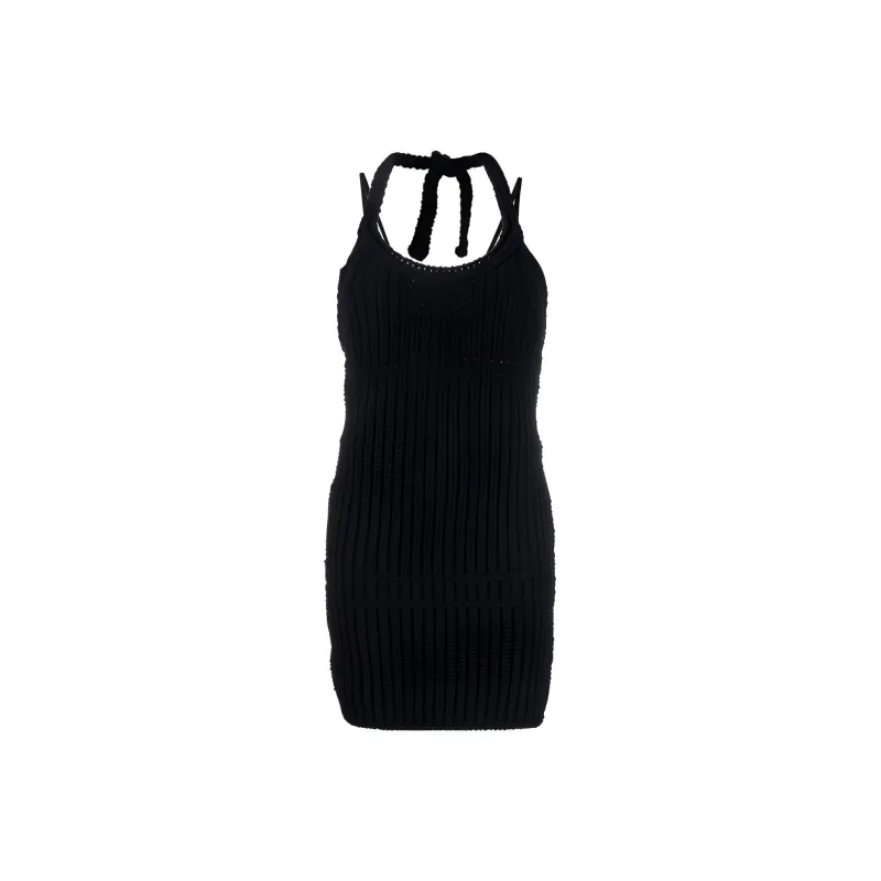 Jacquemus Ribbed-knit Halterneck Minidress-0