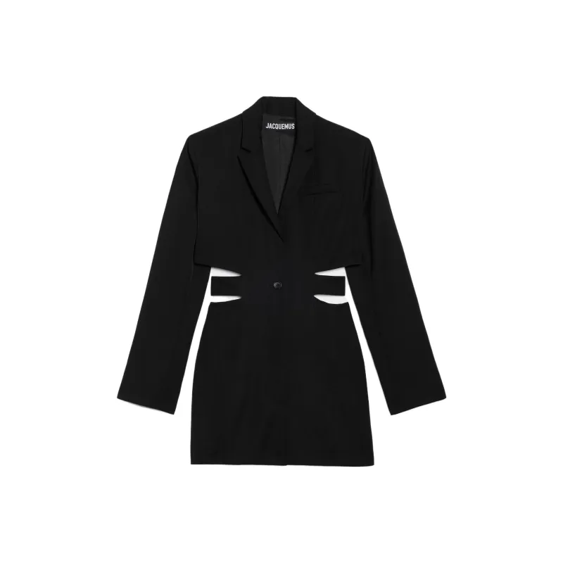 Jacquemus La Robe Bari Woven Dress 'Black'-9