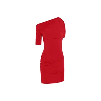 Jacquemus La Mini Robe Drapeado Pleated Dress
