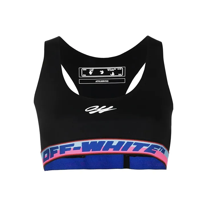 OFF WHITE Athleisure Logo Bra Top Black/Blue/Pink-0