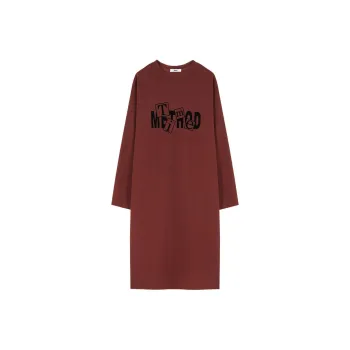 【dme】 Long-Sleeved Dresses Women's Dark Red