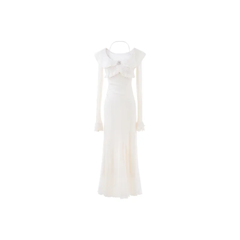 Blovelan Long Sleeved Dresses Women's Snow Apricot-0