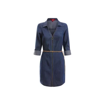 GUESS Long-Sleeved Dresses Women's Denim Blue