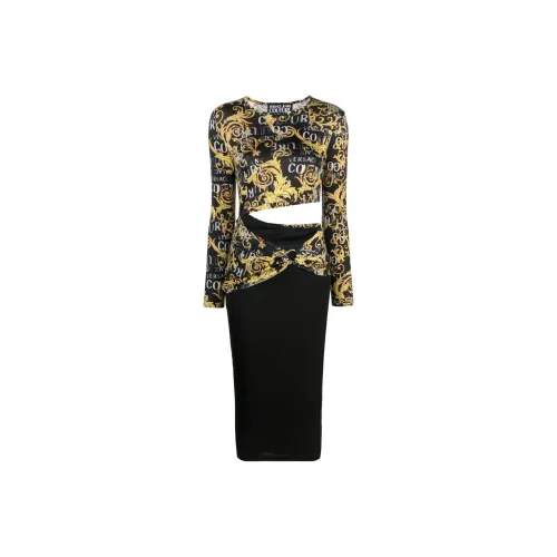 VERSACE JEANS SS23 Long Sleeved Dresses Women's Black