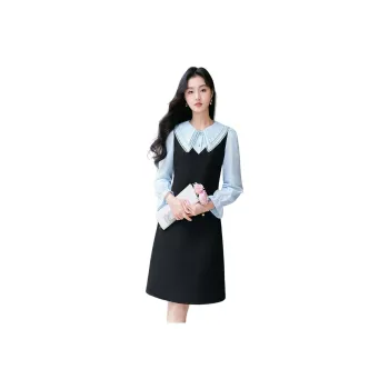 Like The Age Of Water 2025 Model Long Sleeved Dress Women's Blue