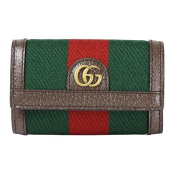 GUCCI Leather Key Pouch Men's Green & Red