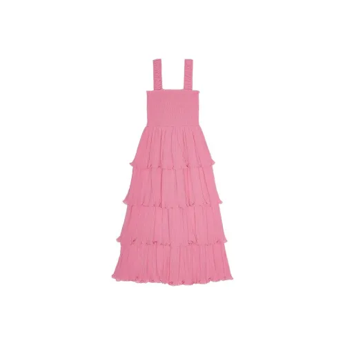 GANNI SS24 Slip Dresses Women's Orchid Smoke Pink