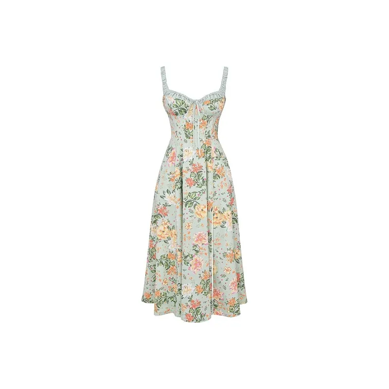 HOUSE OF CB SABRINA Slip Dress Women's LIGHT JADE PRINT/Shallow Jade Base Print-5