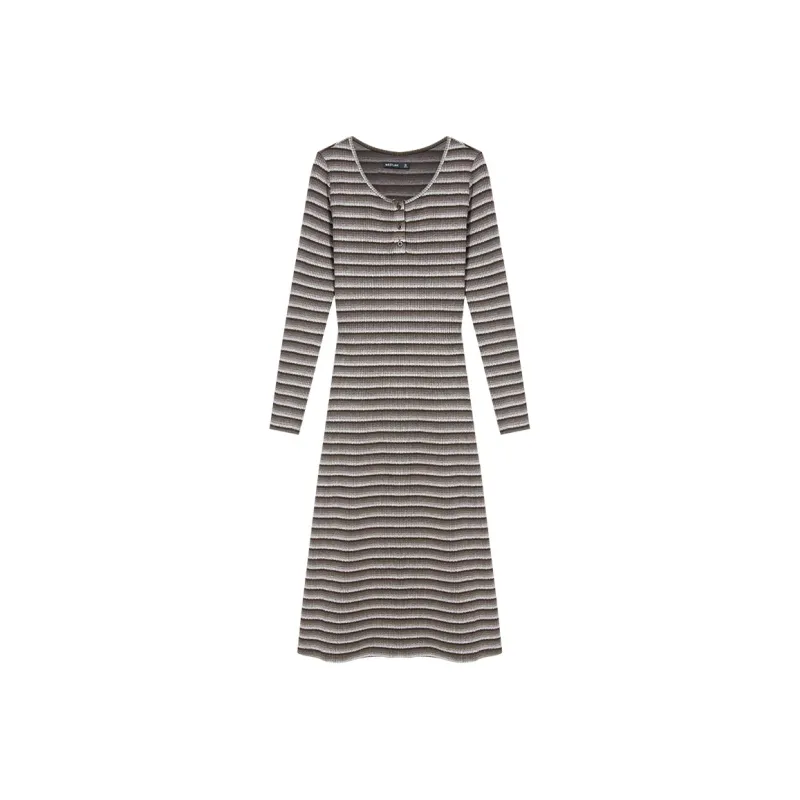 WESTLINK Long Sleeved Dress Women's Coffee-0