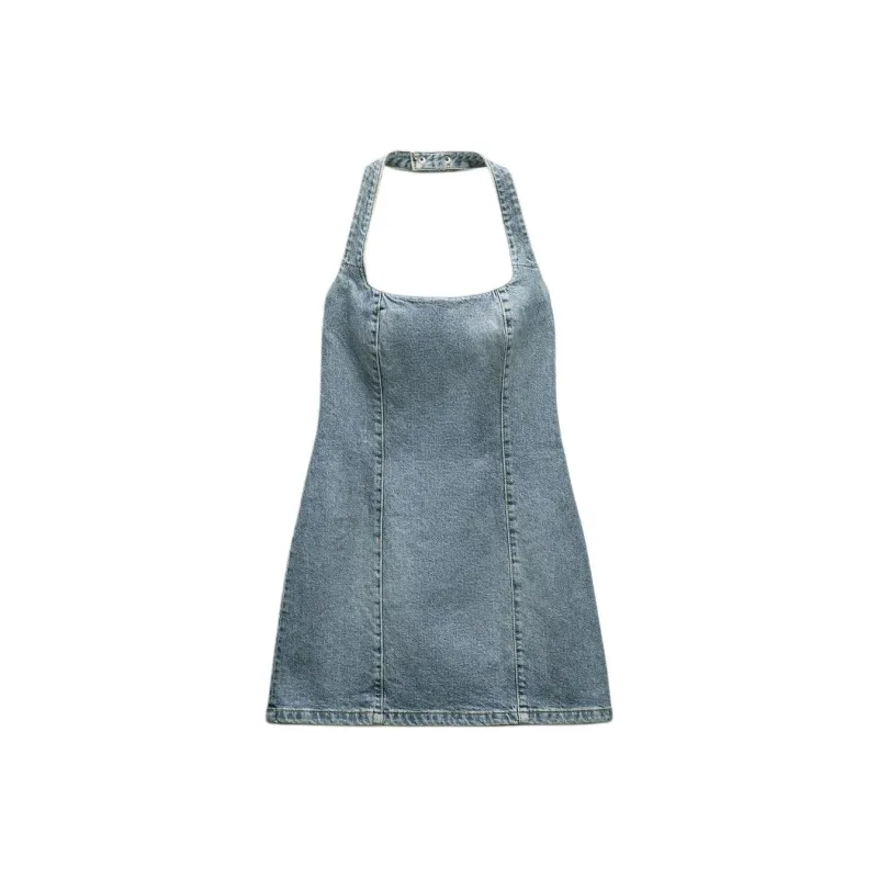 ZARA Trf Slip Dresses Women's Blue-0