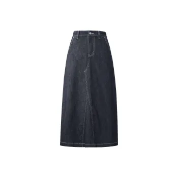 HLA Denim Long Skirt Women's Transition Denim Blue