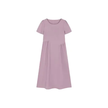 Mo Han Yi Mei Short Sleeved Dress Women's Gray Pink