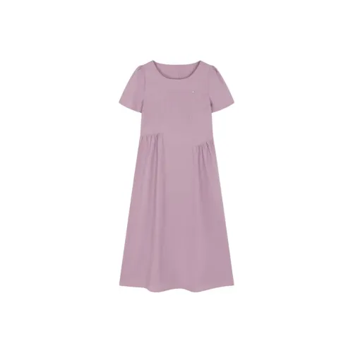 Mo Han Yi Mei Short Sleeved Dress Women's Gray Pink