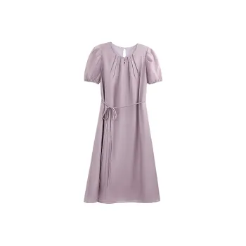 She Enjoys Short Sleeved Dress Women's Taro Purple