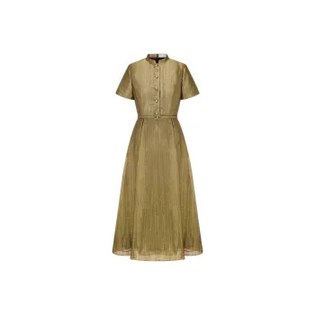 DIOR SS25 Short Sleeved Dress Women's Gold