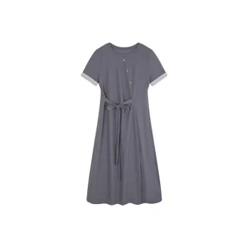 Mo Han Yi Mei Short Sleeved Dress Women's Gull Gray