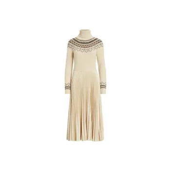 Polo Ralph Lauren FW23 Long Sleeved Dresses Women's Beige