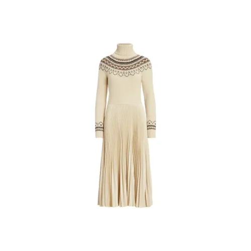 Polo Ralph Lauren FW23 Long-Sleeved Dresses Women's Beige