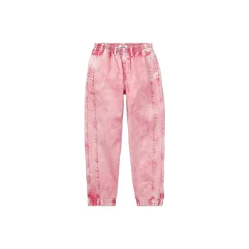 Tommy Hilfiger Pull-On Mom Jean Bottoms Pink Dream Faint Pink Acid Wash Jeans Women's Pink
