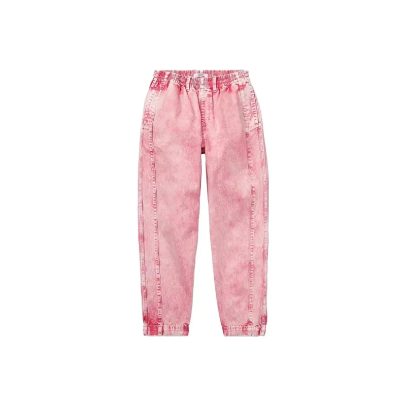Tommy Hilfiger Pull-On Mom Jean Bottoms Pink Dream Faint Pink Acid Wash Jeans Women's Pink-0