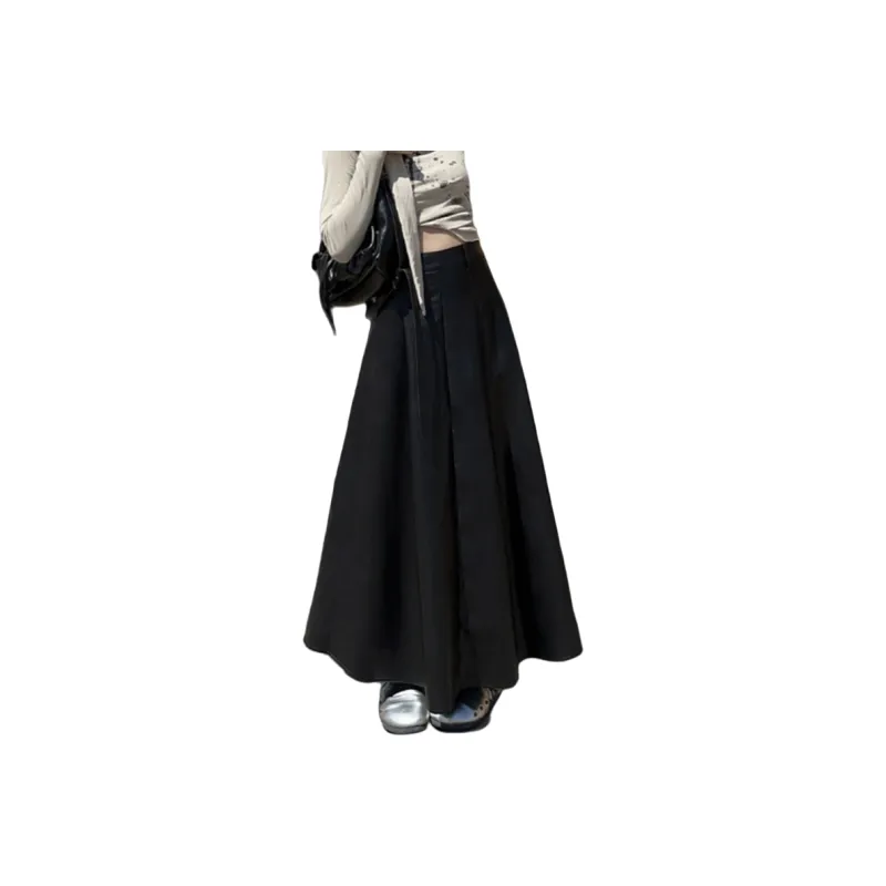 ZXZA Leather Long Skirts Women's Black-0