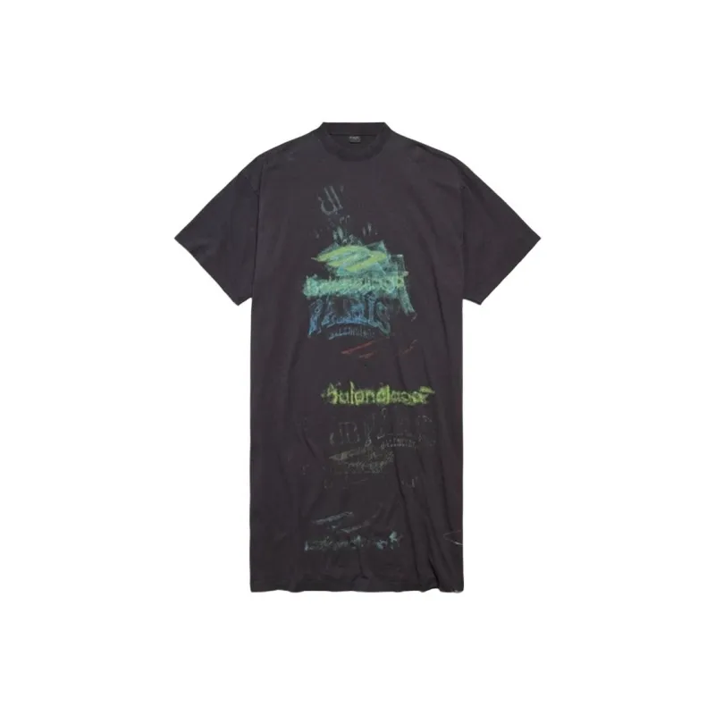 Balenciaga SS25 Short Sleeved Dresses Women's Faded Black-0