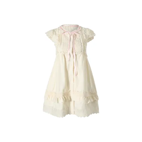 OSQ Short Sleeved Dress Women's Apricot