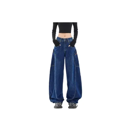 YICHEN Jeans Women's Dark Blue