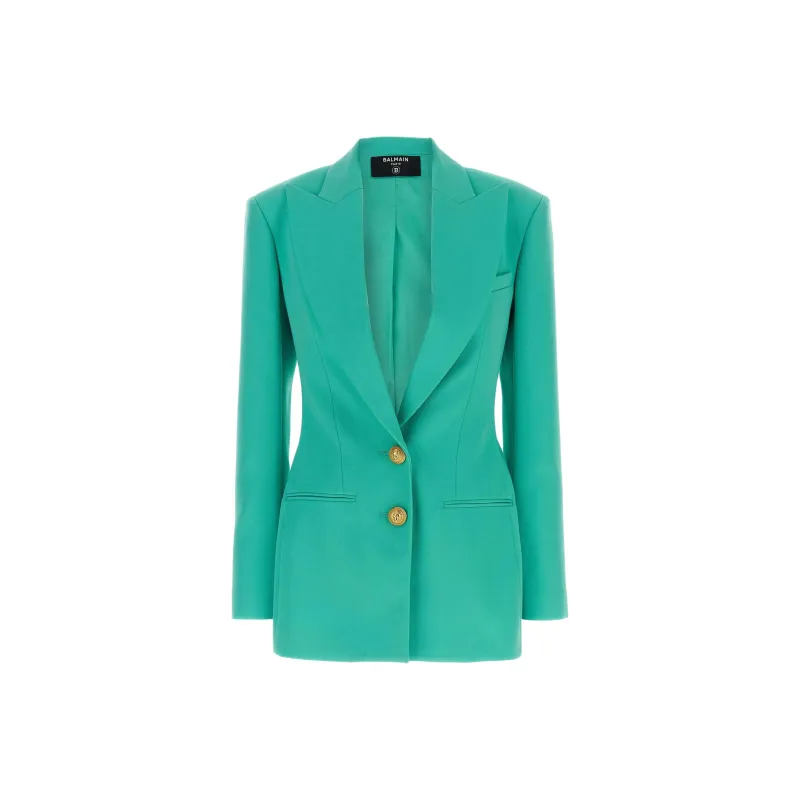 BALMAIN Business Suit Women's Blue Green-0