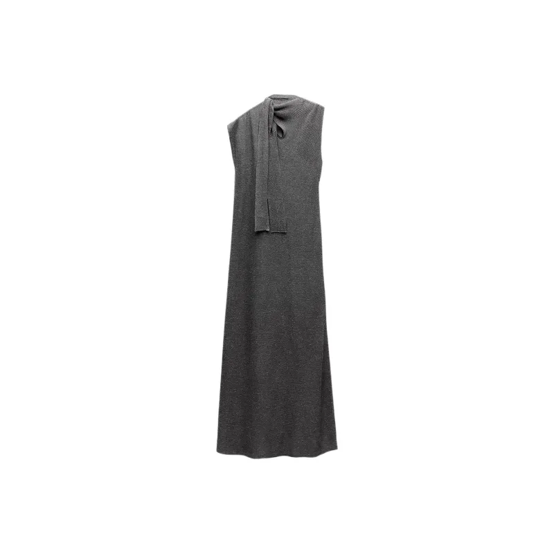 ZARA Sleeveless Dress Women's Zebra Print Gray-0