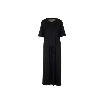 Lemaire Belted Rib T Shirt Dress 'Black'