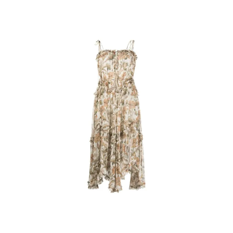 Zimmermann Chintz Floral-print Tiered Dress-0