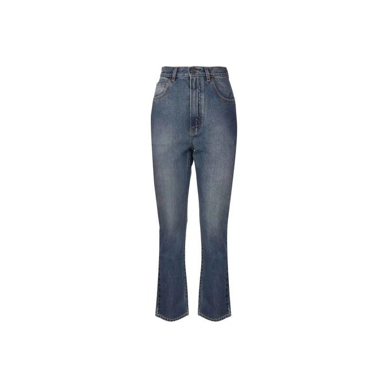 Alaia High Waisted Cropped Jeans-0