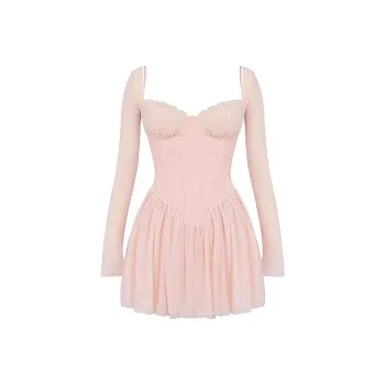 HOUSE OF CB FW23 Vivi Collection Long Sleeved Dresses Women's Peach
