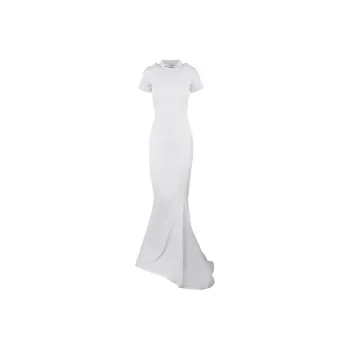 Balenciaga Short-Sleeved Dresses Regular Fit Women's White
