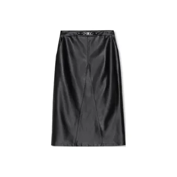 DKNY Leather Long Skirt Women's Black