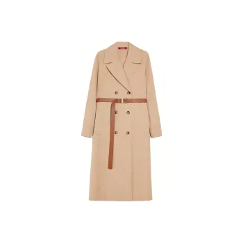 MaxMara Studio Noveli Collection Poplin Shirt Dress Long Sleeved Dresses Women's Khaki