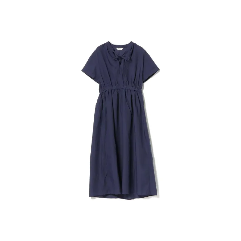 Beams Short Sleeved Dress Women's Purple Blue-0