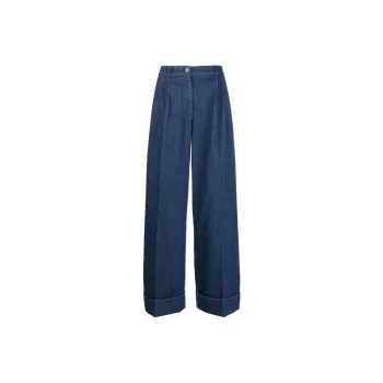 GUCCI Logo Patch Wide Leg Jeans