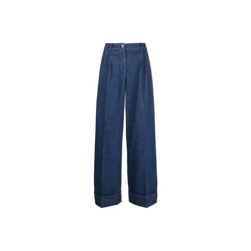 GUCCI Logo Patch Wide Leg Jeans-0