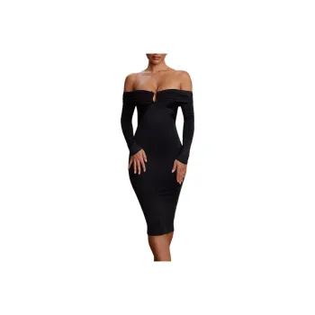 OH POLLY Brigitte Long-Sleeved Dresses Women's Black