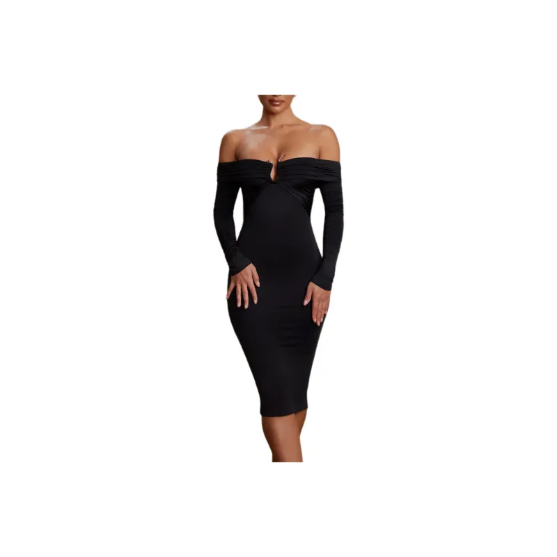 OH POLLY Brigitte Long-Sleeved Dresses Women's Black-0