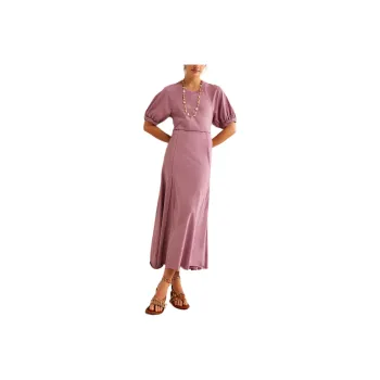 FREE PEOPLE Brentwood Maxi Short-Sleeved Dresses Women's Mauve Orchid/Purple Orchid