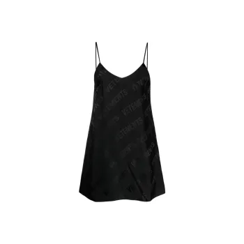 Vetements Logo-print Spaghetti-strap Minidress