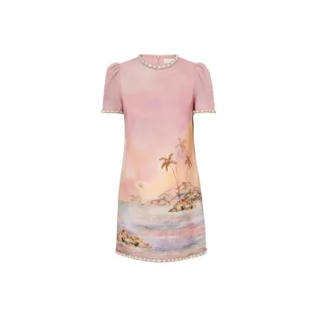 Zimmermann SS25 Short Sleeved Dresses Women's Light Purple