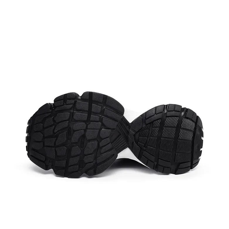 Angelmi Abrasion Resistant Breathable Coverage Low Top Chunky Sneakers Unisex Black-4
