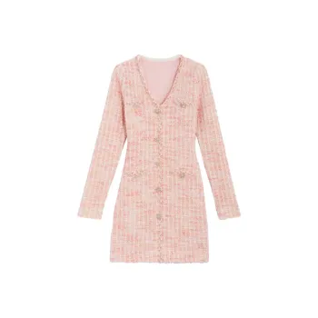 Bebe Long Sleeved Dress Women's Pink