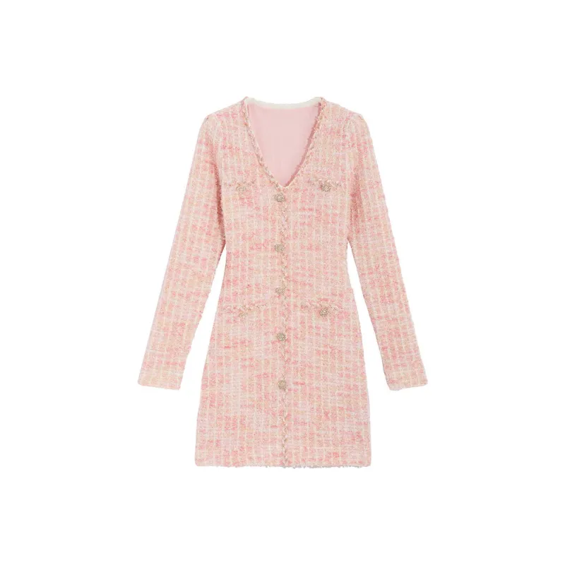 Bebe Long Sleeved Dress Women's Pink-0